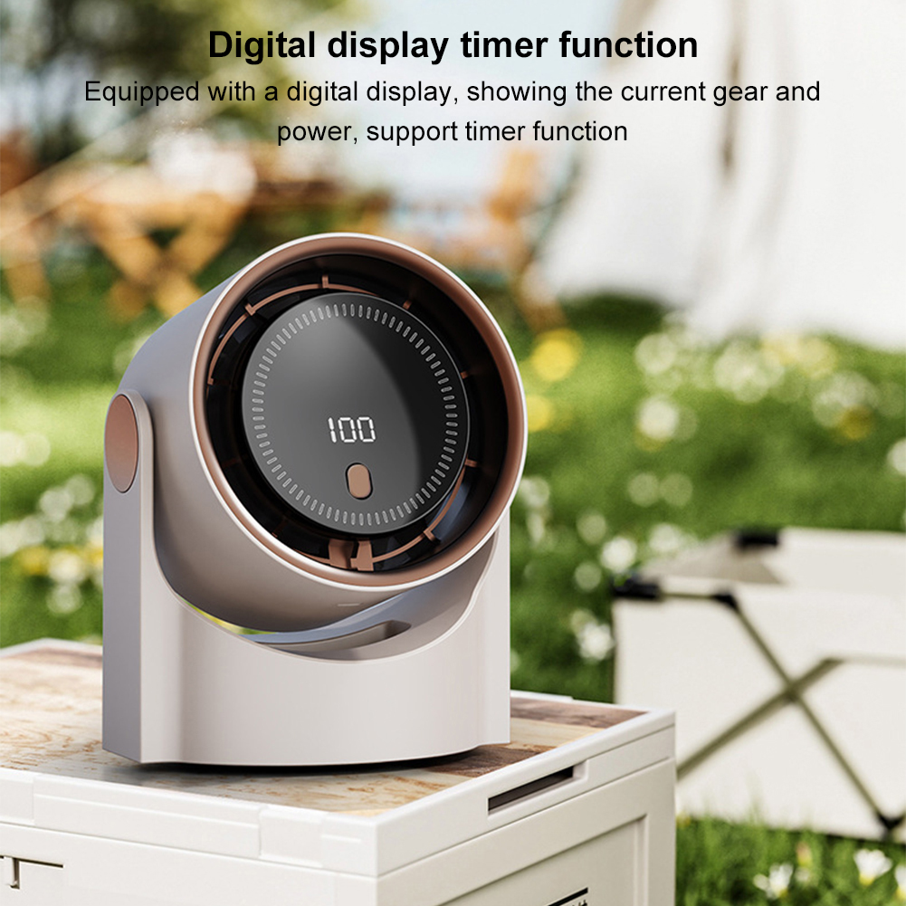 100 レベルデスクトップ冷却ファン USB 充電式電動パーソナルファンデジタルディスプレイ壁取り付けターボファン屋外旅行用
