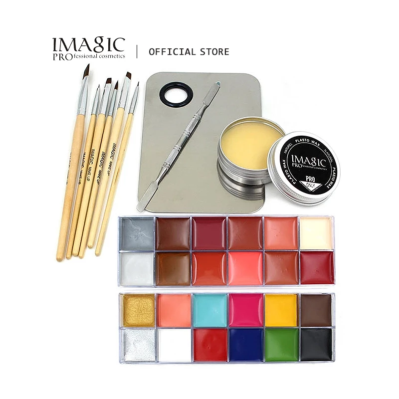 IMAGIC プロのメイクアップ化粧品 1 × 12 色ボディペインティングスキンワックスプロのメイク落としメイクアップセットツール