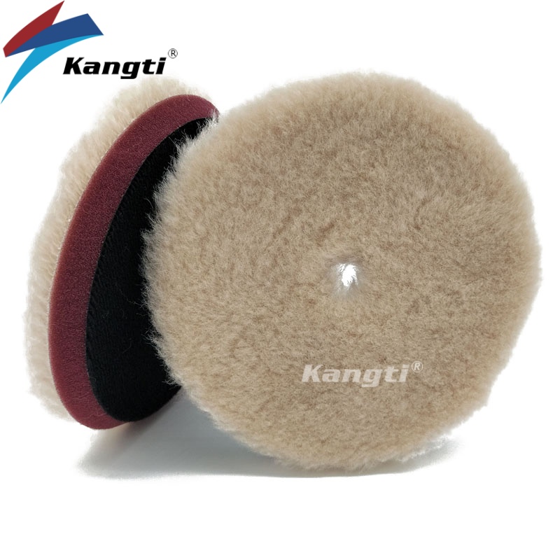 Kangti 5 インチ (125 ミリメートル)/6 インチ (150 ミリメートル) ウールパッド高密度子羊ウールポリッシュバフパッドカーポリッシャーバフワックスがけ