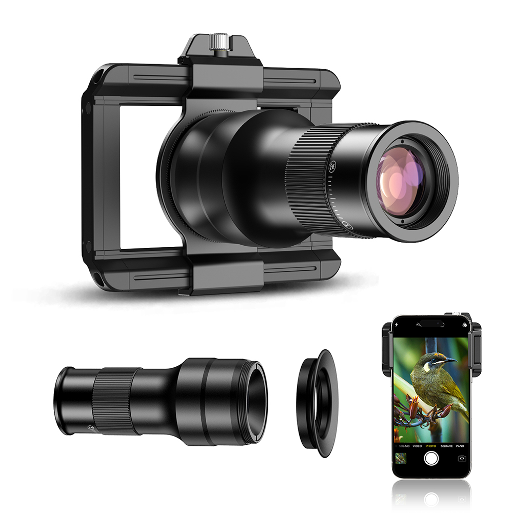 APEXEL 2in1 望遠マクロレンズ観察 6X 望遠鏡レンズ iPhone/Android 携帯電話撮影用携帯電話レンズアクセサリー