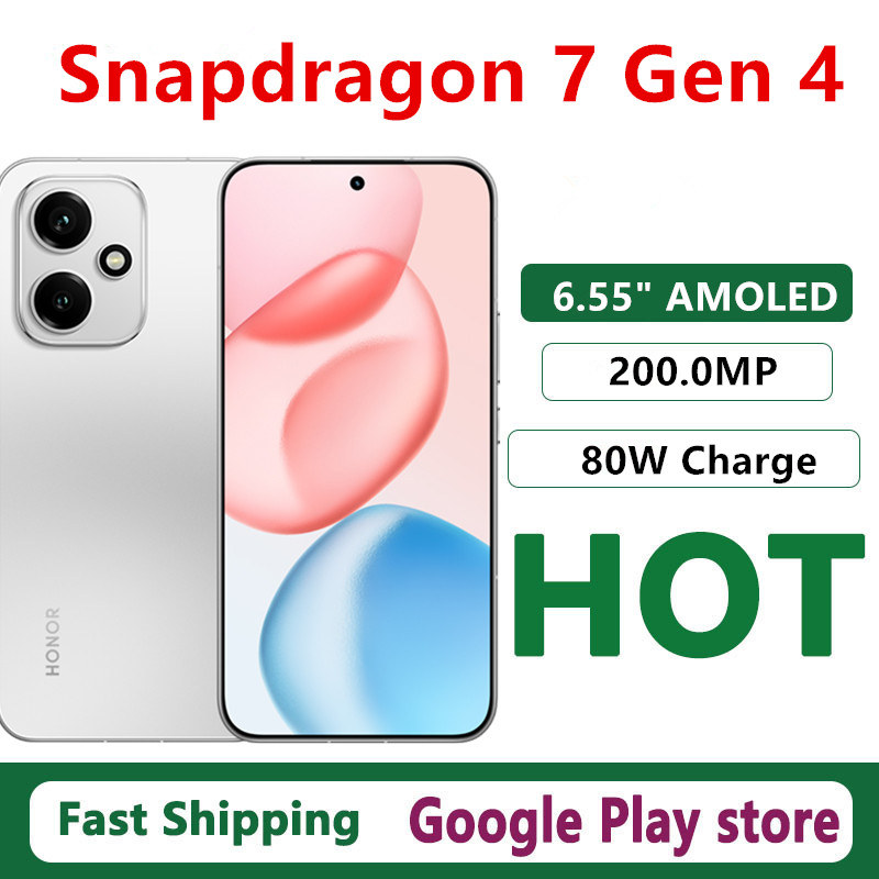 オリジナル名誉 400 携帯電話 Snapdragon 7 Gen 4 OTA 6.55 "AMOLED 120HZ 200.0MP カメラ 7200mAh バッテリー 80W 充電 Android 15.0