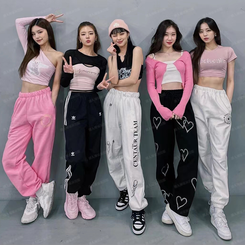 韓国 ITZY Kpop 衣装アイドル女性ジャズダンスステージ摩耗クロップトップフェスティバル服レイブコンサート衣装ヒップホップの服