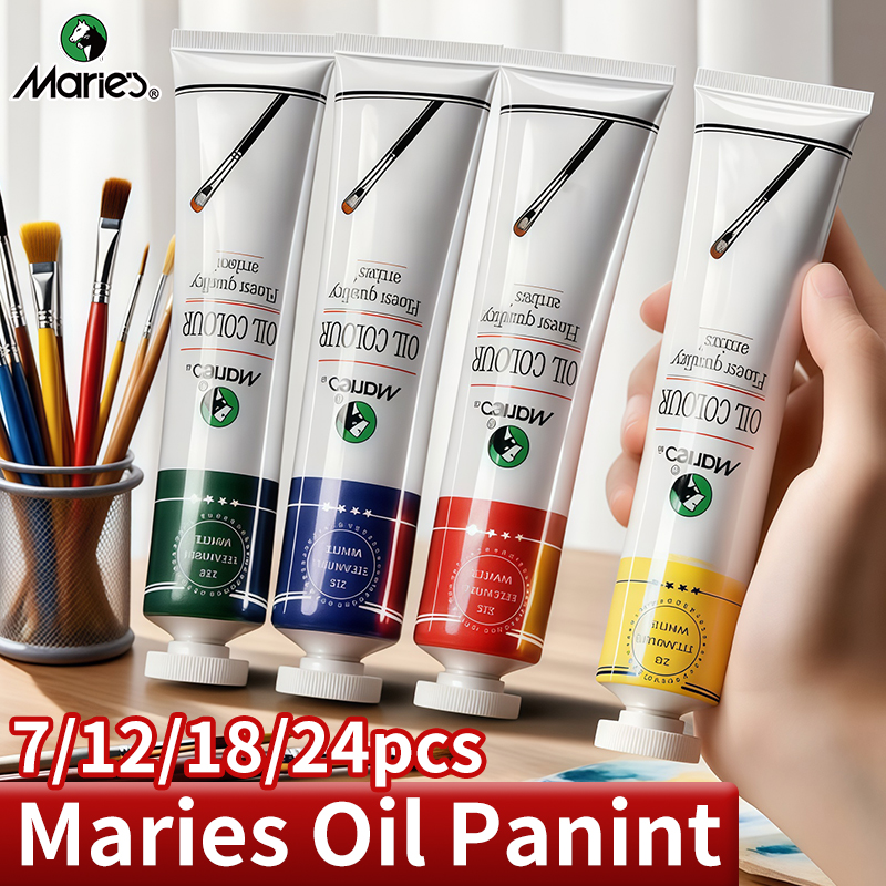 7/12/18/24 個 Marie's 50ml/1.7oz 油絵の具セット チューブ - 油絵用品キット、高顔料