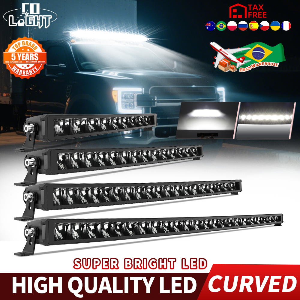 CO LIGHT 30 "40" インチスリム単列 Led ライト 4 × 4 オフロードバー湾曲した 80000LM オフロード 4WD トラック 12 V 24 V トレーラー作業灯