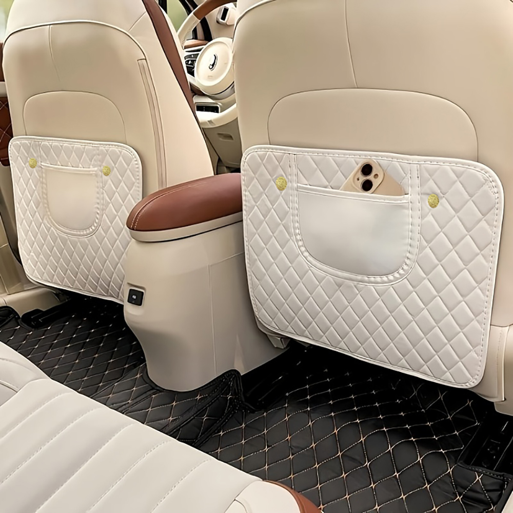 クリエイティブ車革アンチチャイルドキックパッドカーシートバックプロテクターカバーユニバーサル自動抗泥汚れパッドと収納袋