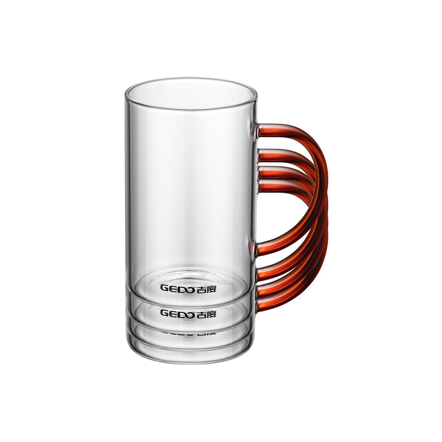 350ml LFGB 認証高ホウケイ酸ガラスウォーターカップ超硬質透明マグオフィスマークカップティービール用 4 個