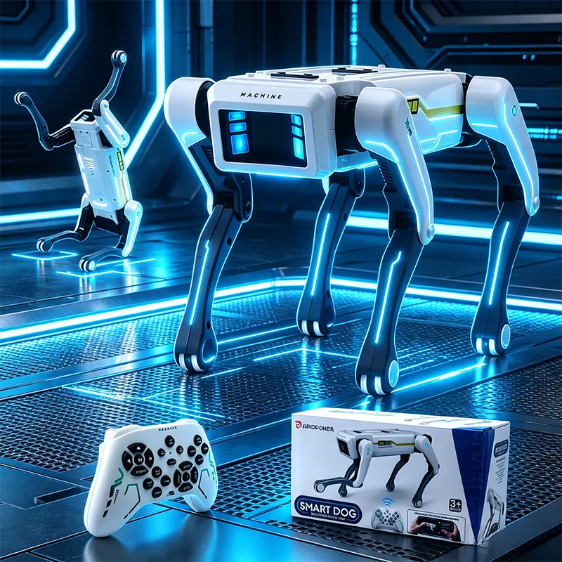 リモートコントロールスマートロボット犬、4本足バイオニック四足ロボット、子供用プログラム可能なRCおもちゃ、インタラクティブ電子ペット、素晴らしい