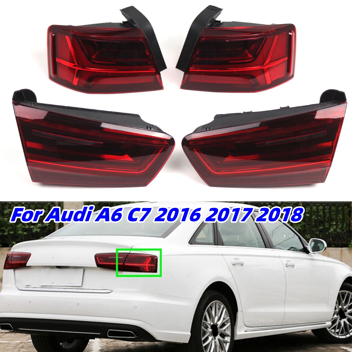 LED 車のテールライトブレイクライトアウディ A6 C7 セダン 2016 2017 2018 リアターンシグナルランプドライビングライト