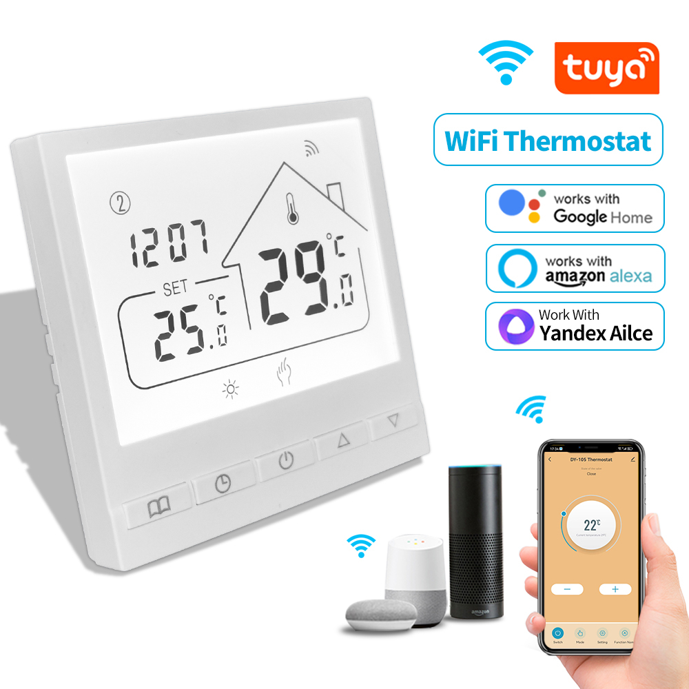 Tuya WiFi スマートサーモスタット水/ガスボイラー電気床給湯温度コントローラー APP 音声制御 Goole ホーム