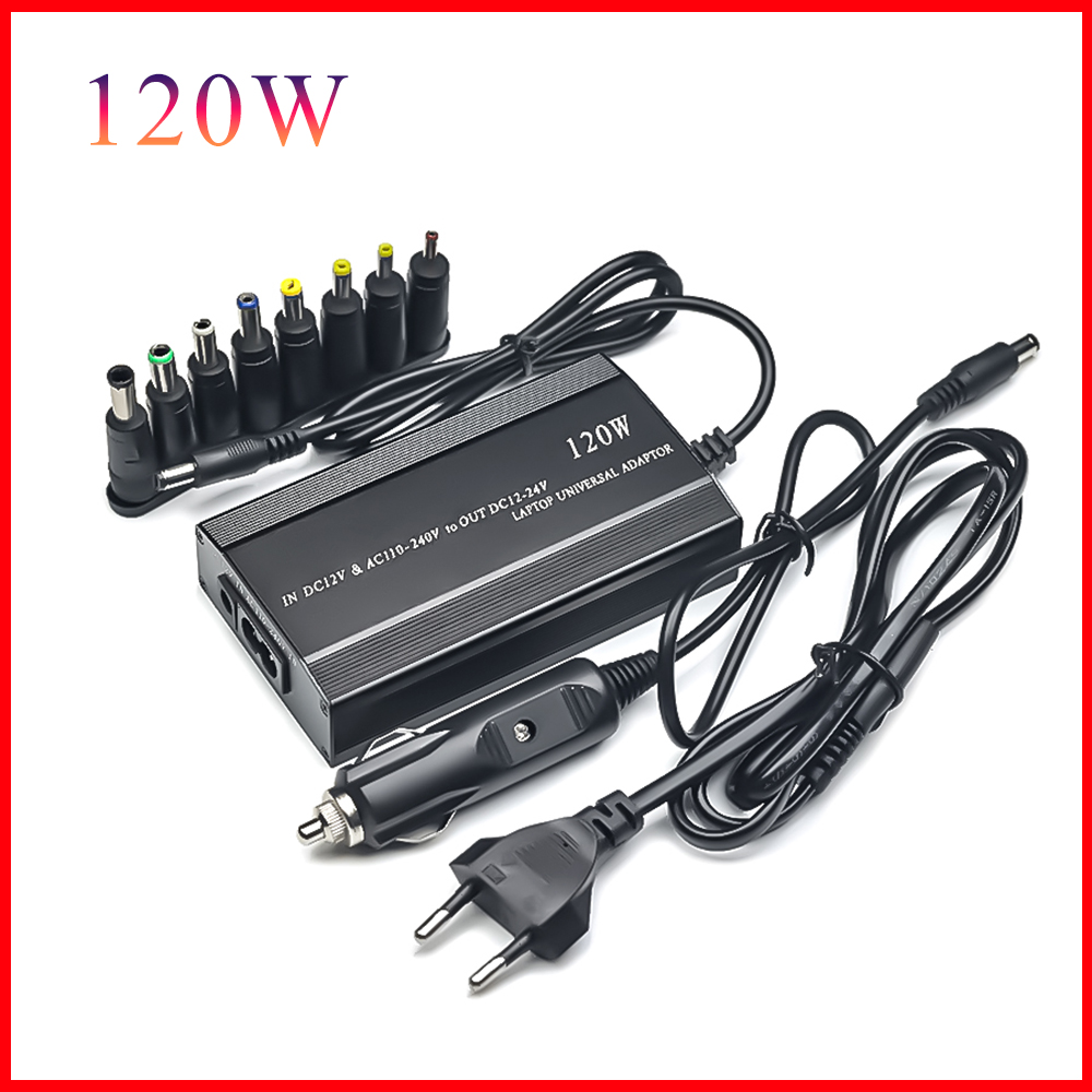 調整可能な 120 ワット 220 v 110 v に 12 V 15 V 16 V 18 V 19 V 20 V 22 V 24 V 車の充電器ユニバーサル AC DC 電源アダプタ供給 USB ノートブック