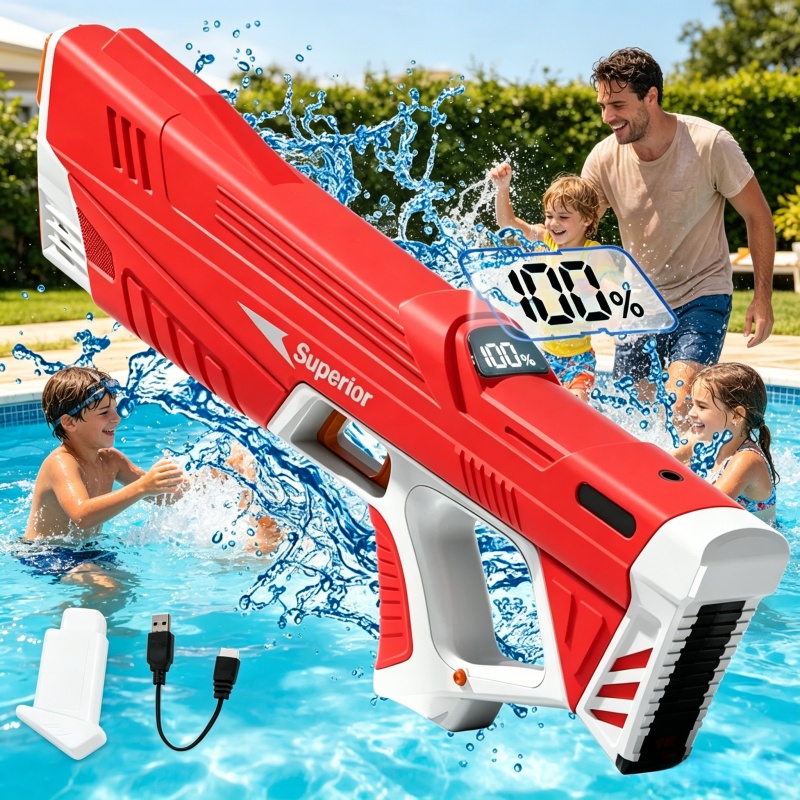 大人のための電動水鉄砲子供自動吸水水鉄砲のおもちゃ夏の屋外射撃ゲームのおもちゃ子供のため