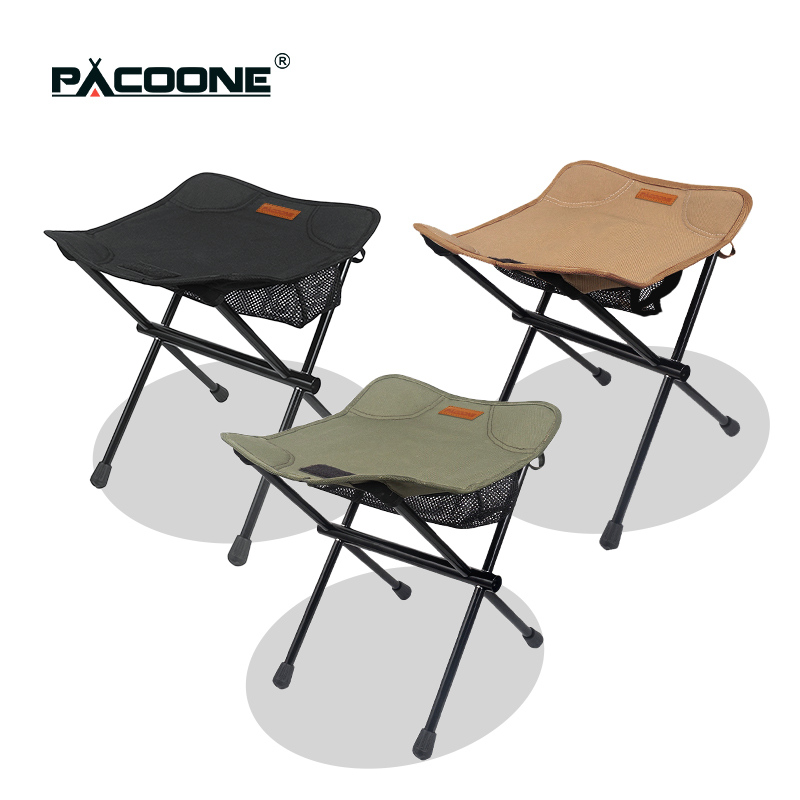 PACOONE 屋外ポータブル折りたたみスツールアルミ合金 Minin 収納椅子キャンプ釣り椅子ピクニック軽量家具新