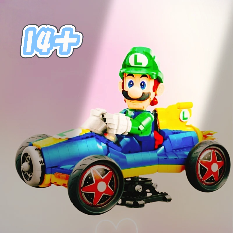 DIY クリエイティブカートビルディングレンガレーシングシリーズクラシックゲームキャラクターレースカーモデルのおもちゃ誕生日プレゼントコレクション