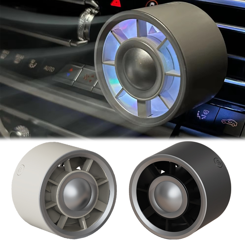 新しい車の空気出口ファン USB 冷却ファン変色ライト 3 スピードファン車後部座席放熱カーアクセサリー