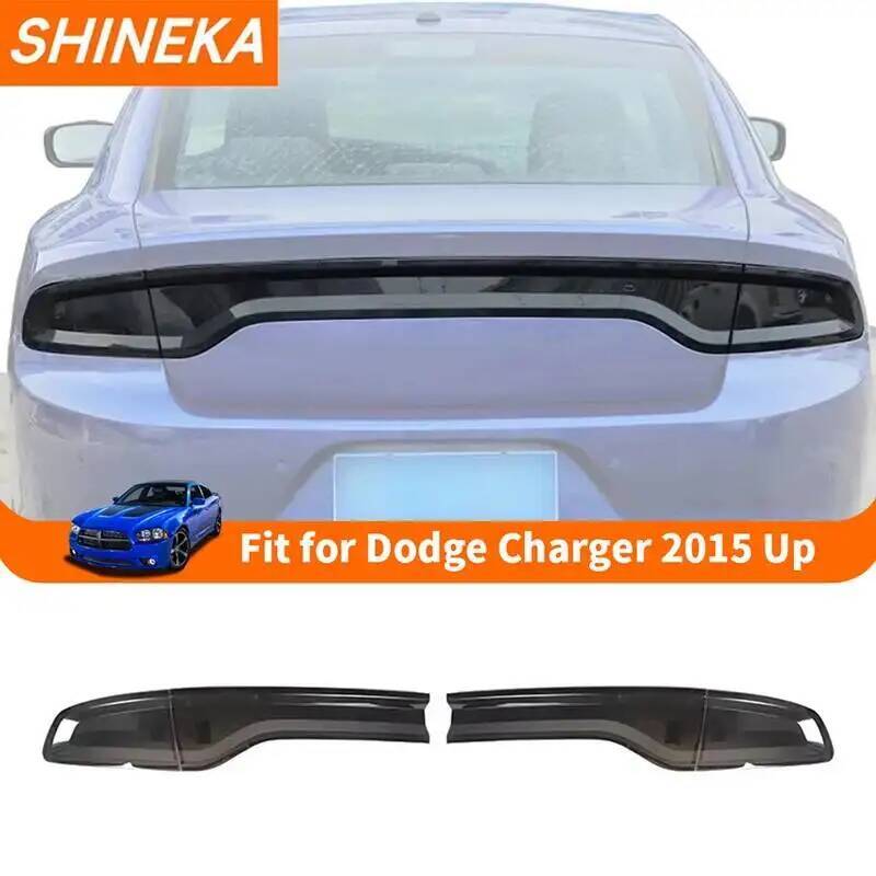 SHINEKA スモークブラック車のリアテールライトランプ装飾カバーダッジチャージャー 2015 アップ外装テールライトカバーアクセサリー