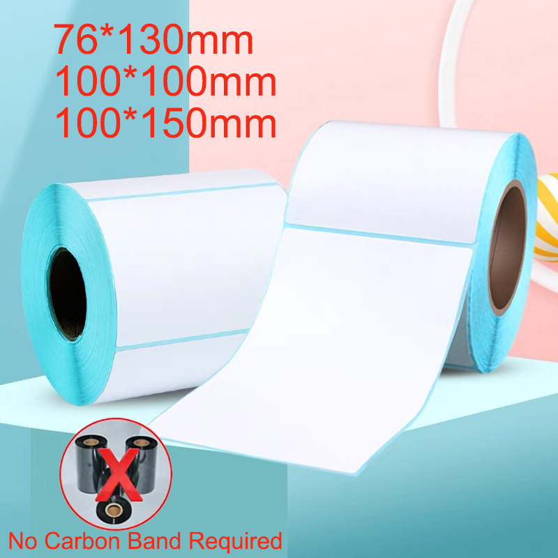 100x100mm/100x150mm/76x130mm プリンタ用感熱紙 出荷ラベル出荷用バーコードステッカー カーボンバンド不要