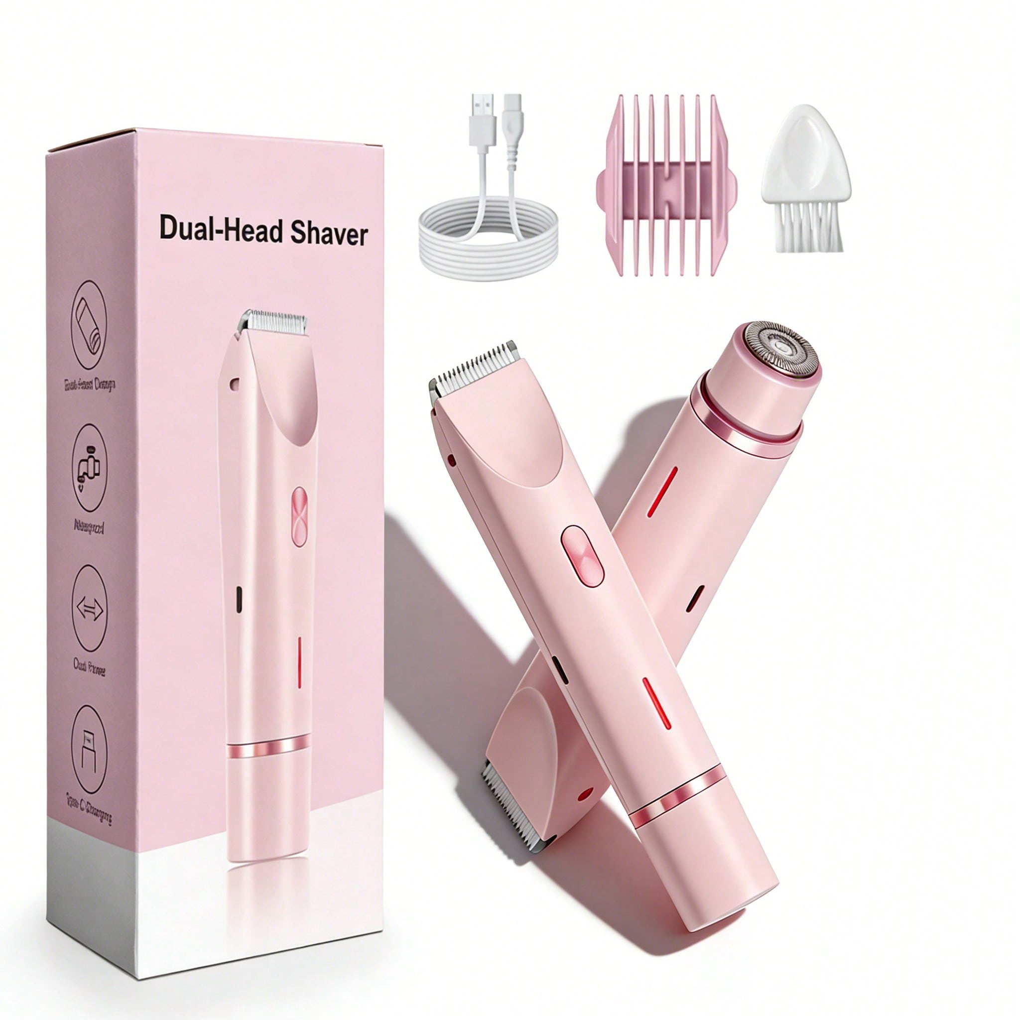 多機能LCDデジタル電気シェーバー、充電式双頭バリカン、男女兼用、IPX7防水、Type-C充電、精密ステンレス刃、痛みのないポータブルグルーミングツール、スーツ