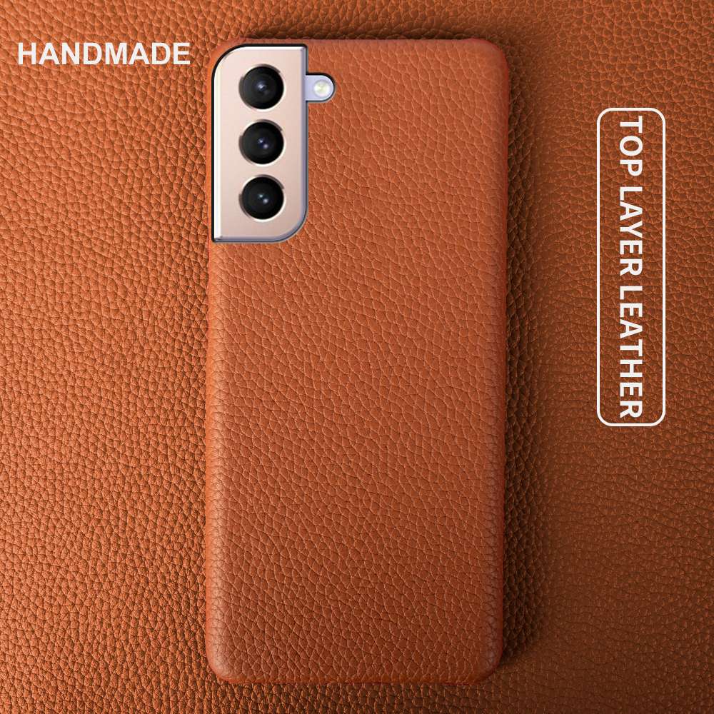 サムスン S21 ケースライチテクスチャ本革ケース S20FE S21Ultra S22 プラス電話カバー Coque 保護シェル