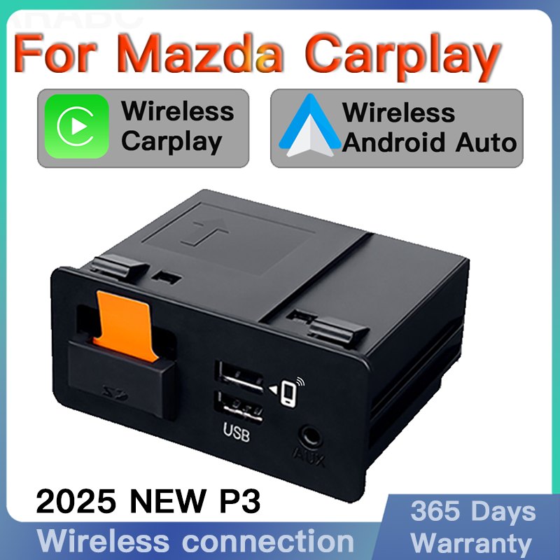 新しい P2 有線または P3 ワイヤレス CarPlay の Android 自動アダプタ USB ハブ OEM レトロフィットマツダ 2 3 6 CX3 CX5 CX8 CX9 MX5 TK78669U0C キット