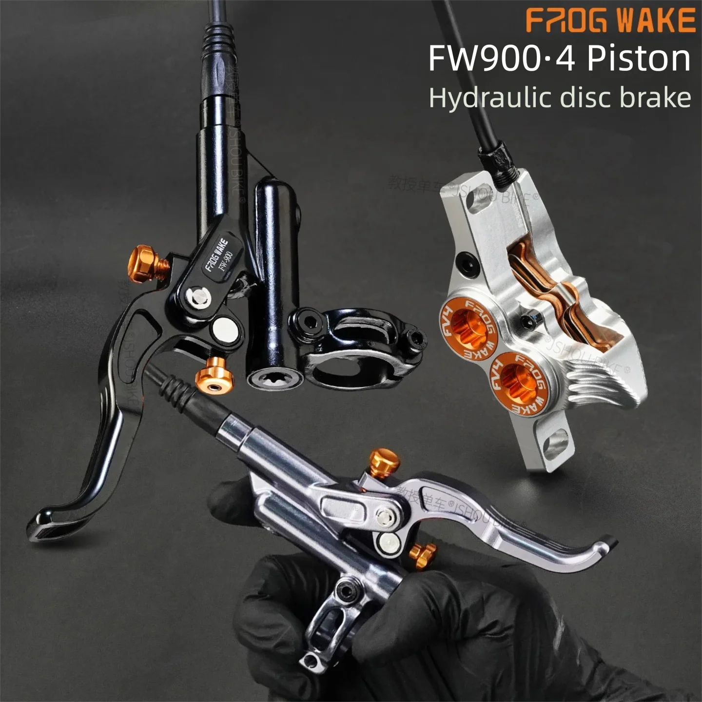 カエルウェイク FW900 MTB 油圧ディスクブレーキ 4 ピストン 950/1650 ミリメートルフロントリア自転車ブレーキキットシマノ surron バイクアクセサリー