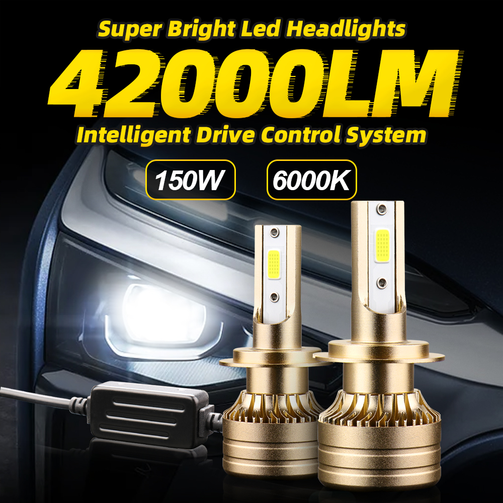 Roadsun LED Headlight 42000LM Canbus 150W 9005 9006 H1 H7 H11  High Beam Low Beam H4 Fog Lamp 6000K White Car Turbo Light Kit