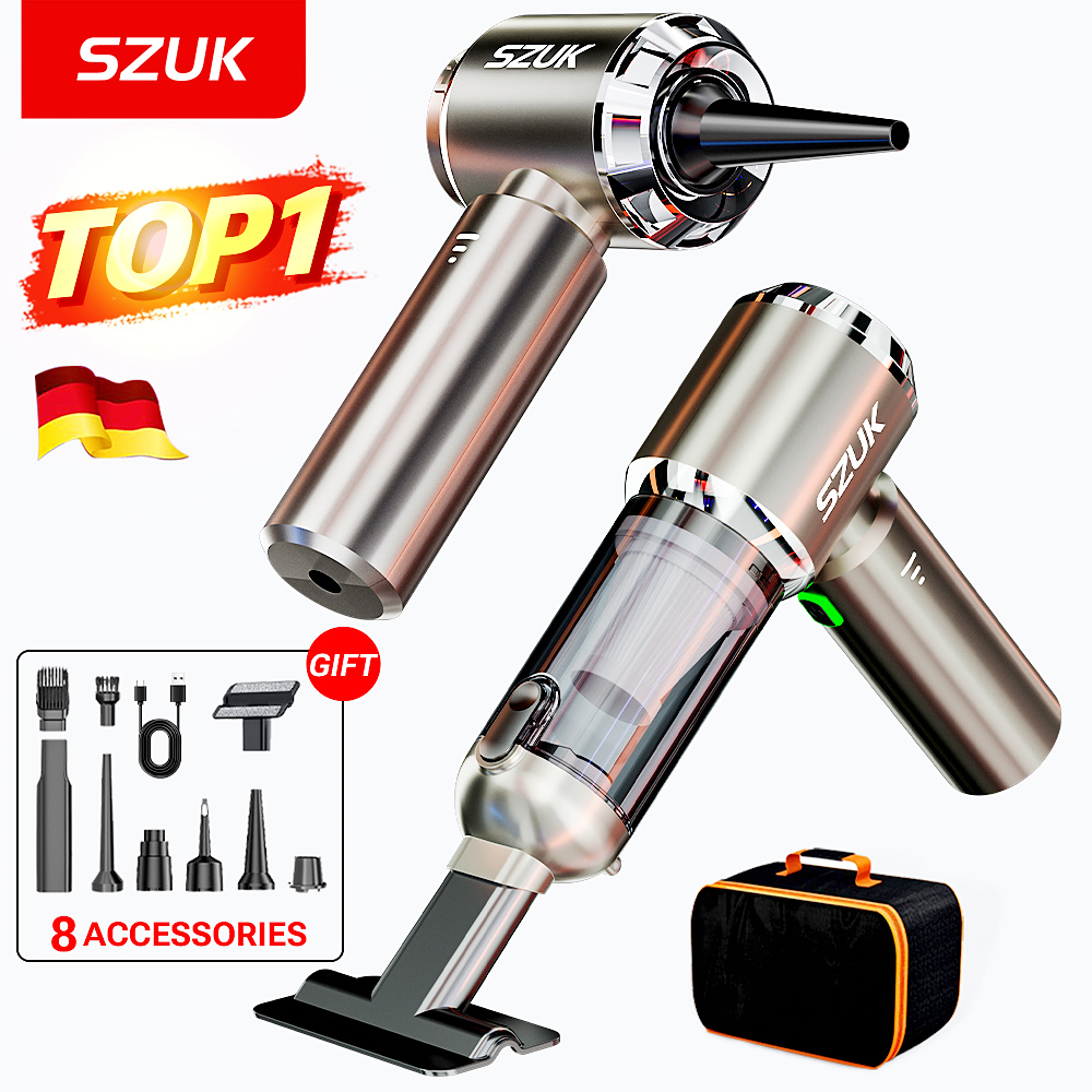 SZUK 新しいミニ車の掃除機 985000Pa ワイヤレス掃除機強力な吸引ハンドヘルドポータブル掃除機車用