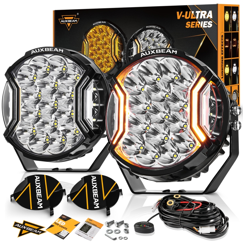 226W 7 インチ LED ドライビングポッドライトダブルサイドシューター照明アンバー DRL 付き ATV UTV SUV オフロード
