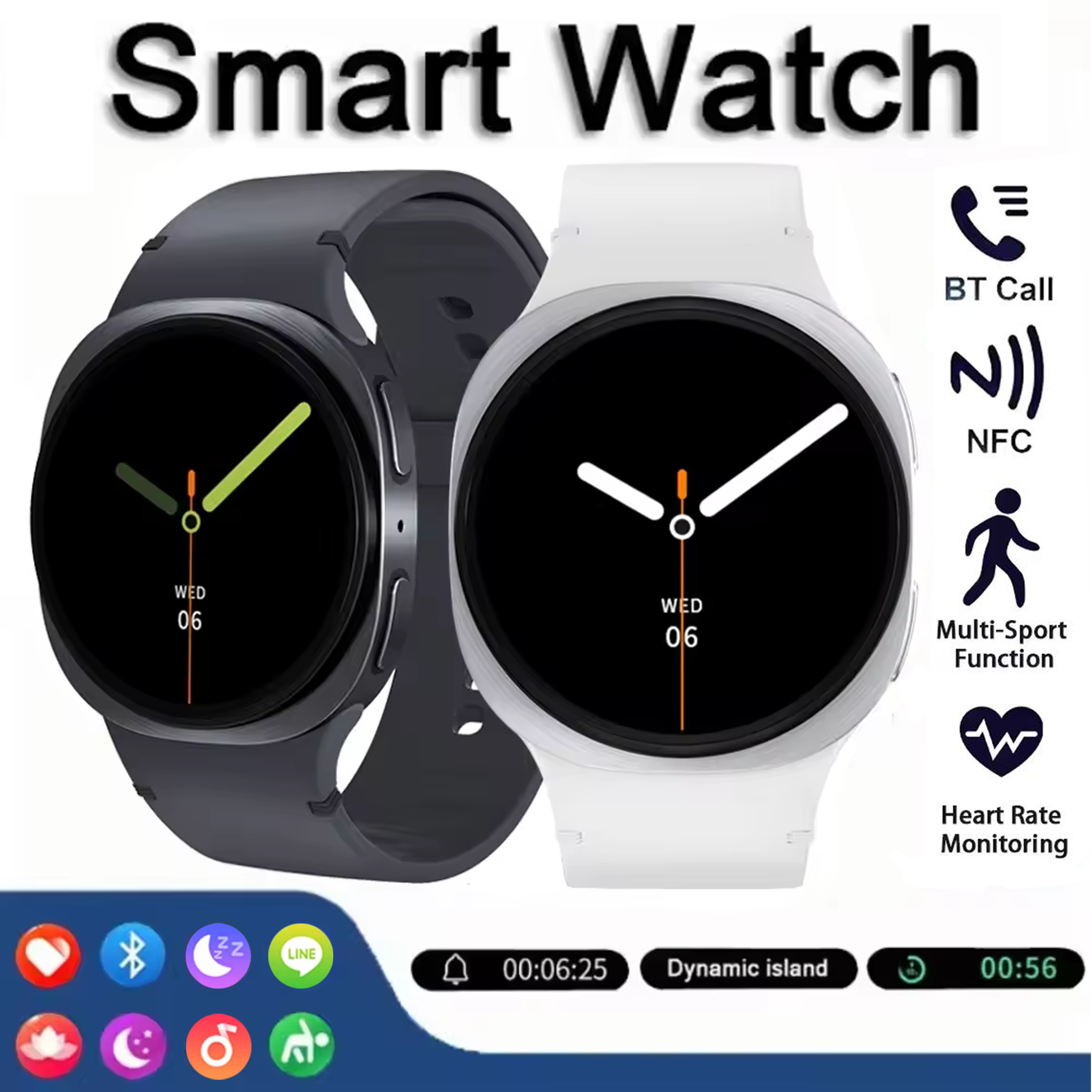 LAXASFIT スマートウォッチ 1.27 インチ HD ゲームダイヤルワイヤレス充電 Bluetooth 通話心拍数モニターフィットネストラッカースポーツ