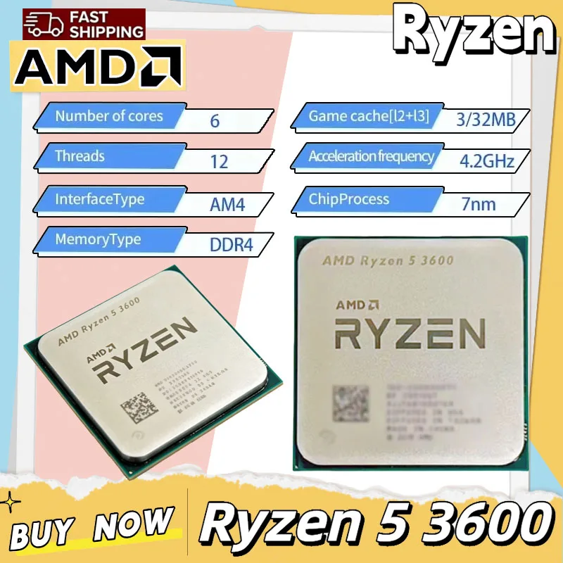 AMD Ryzen 5 3600 AMD R5 3600 CPU 6 コア 12 スレッド 4.4GHz ロック解除デスクトップ プロセッサ ソケット AM4 ゲーミング CPU パッケージなし