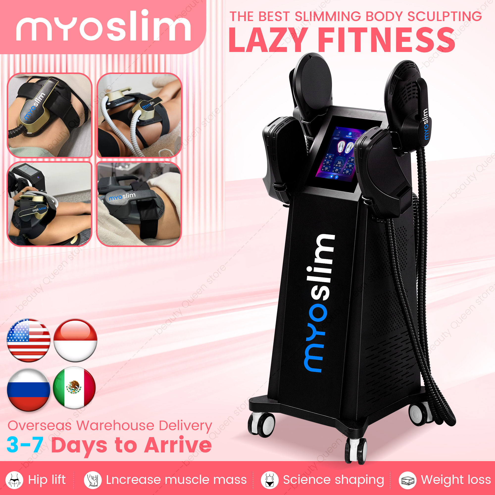 Myoslim HIEMT RF 痩身 6500 ワット RF EMS ボディスカルプトマシン筋肉刺激装置成長脂肪燃焼減量皮膚引き締め