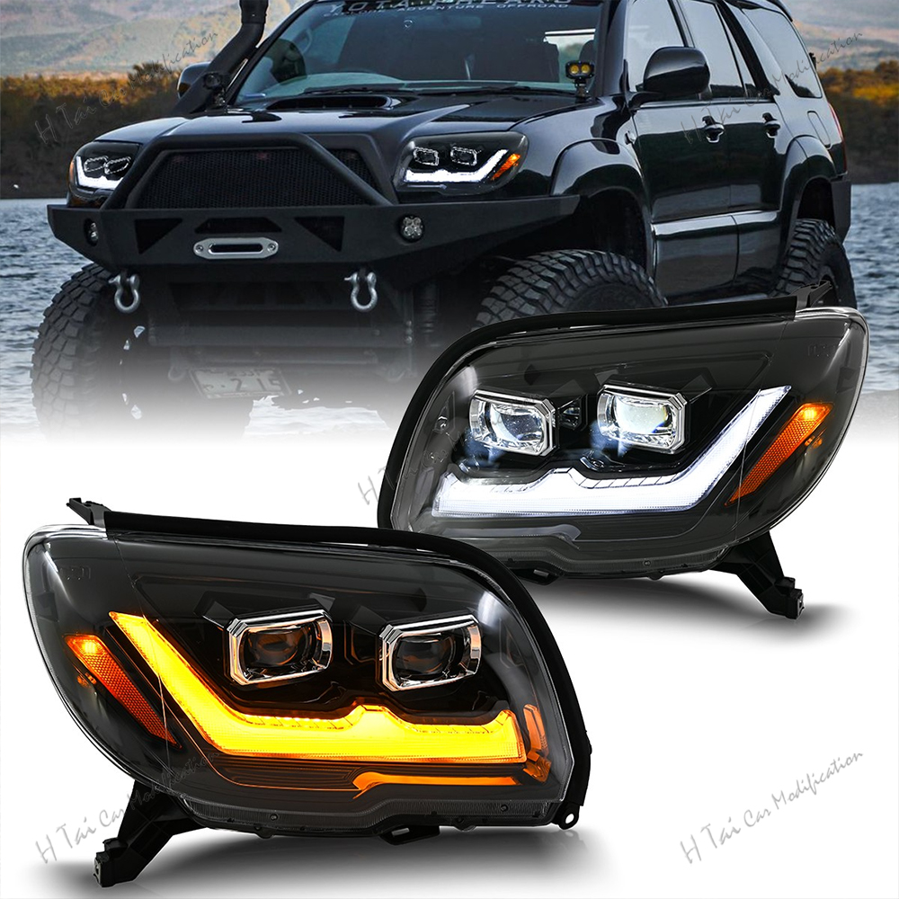 ペア LED ヘッドライトトヨタ 4 ランナー第 4 世代 2006-2009 ヘッドライトアセンブリ高低ビーム DRL ターンシグナルカーライトアセンブリ