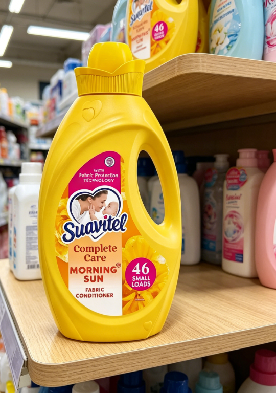 Suavitel コンプリート柔軟剤コンディショナー、帯電防止、長持ちするフレッシュな香りの洗濯液、朝日の香り、46 液量オンス