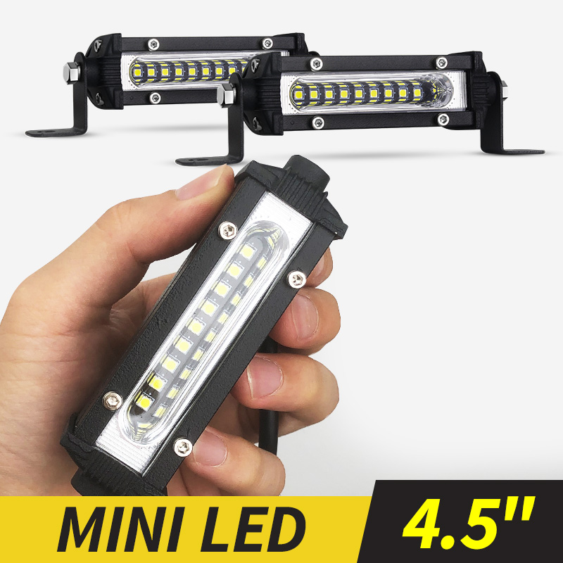 ミニ LED ワークバー 9LED スリム 4.5 ''27 ワットモトワーク SUV オフロード UTV 4x4 トラックバックアップリバーススポットライトドライビングフォグランプ