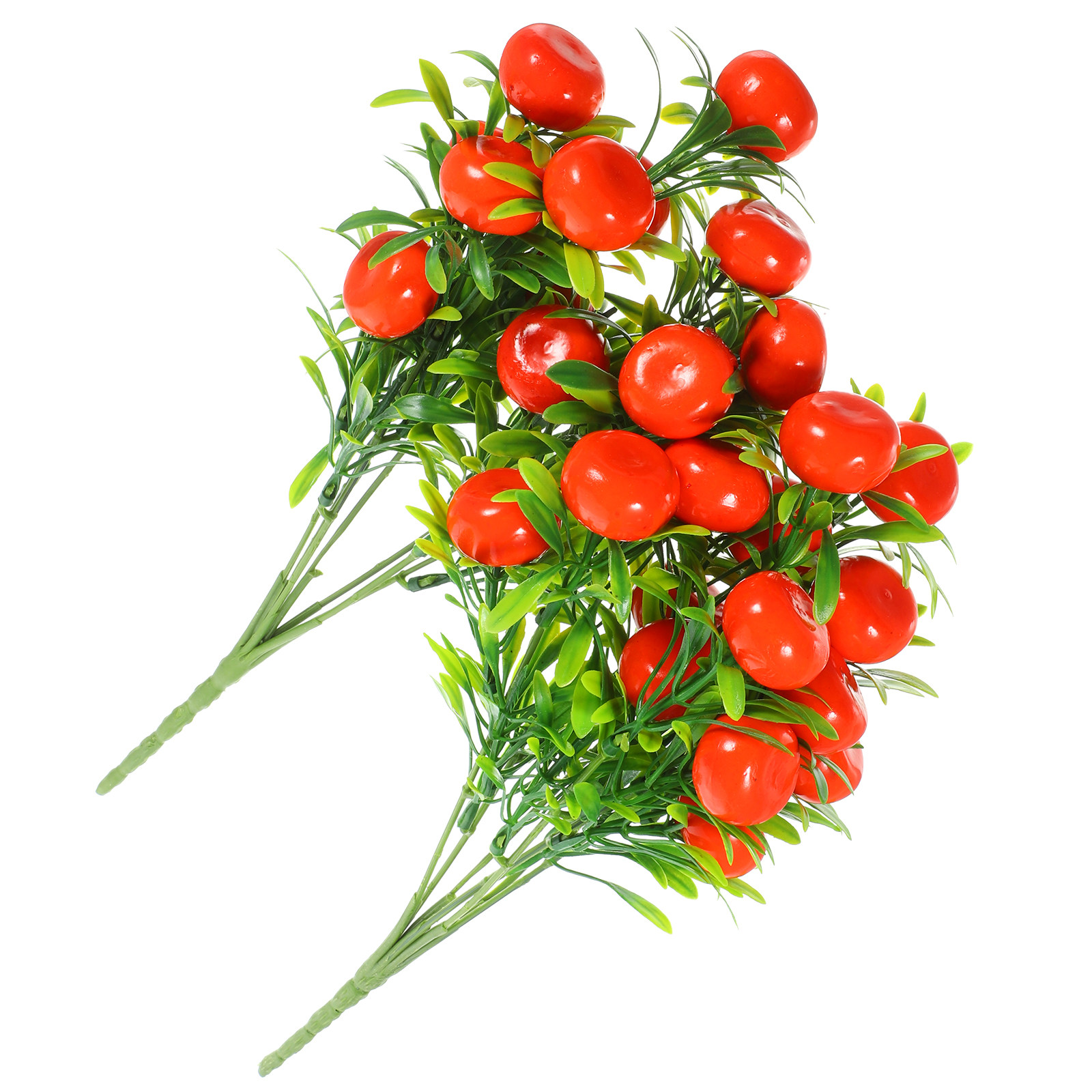 2Pcs Faux Fruits Bunch Realistic Artificial Strawberry Arrangement Lifelike Fruit Ornament for Indoor Outdoor Decoration