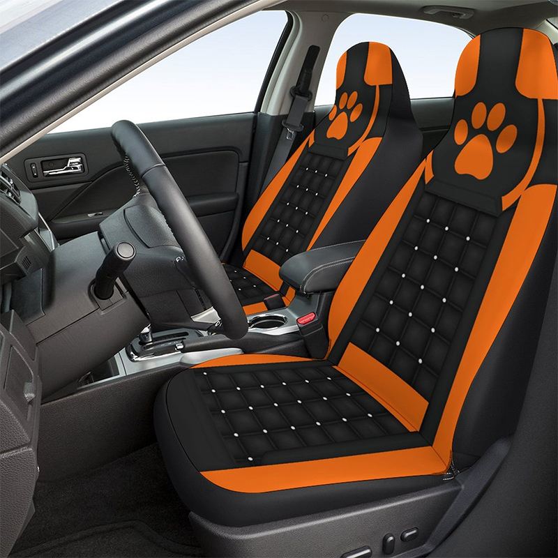 ユニバーサルシートカーカバーシングルシートオレンジビッグフットプリントプリント車のインテリアアクセサリーほとんどの車の Suv バンシートプロテクターに適合