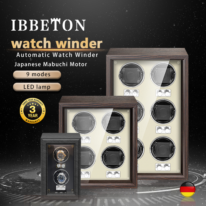 IBBETON ホット販売ウォッチワインダー LED ライト 6 スロット包装時計ギフトボックス包装ボックス時計