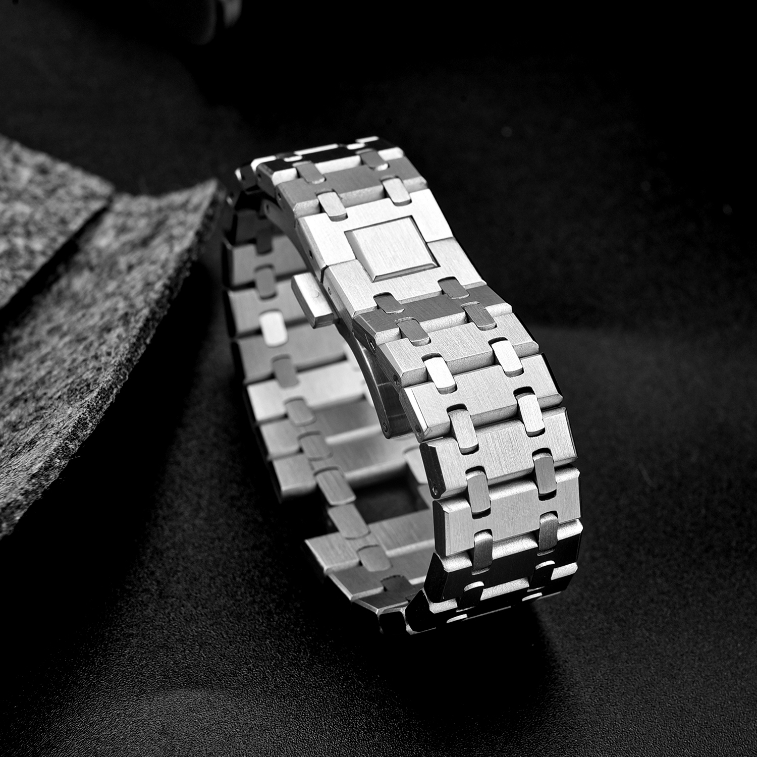 JWNSPA 26 ミリメートル 316L 固体ステンレス鋼時計ストラップ金属時計ブレスレット AP ロイヤルオーク 15400 15500 シリーズ