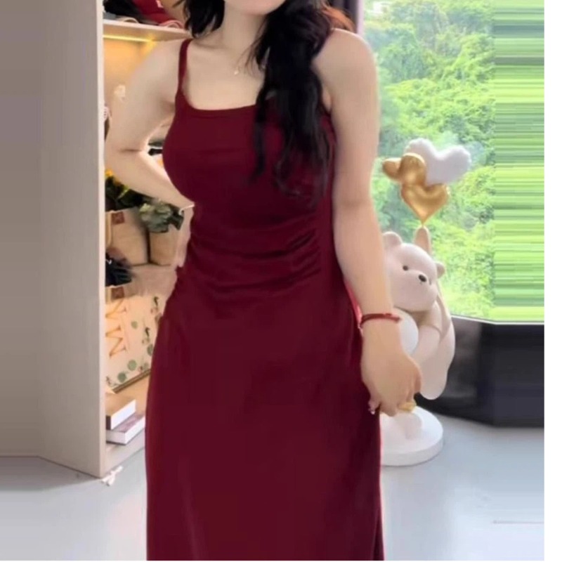 新しいスタイルの女性の夏のファッションスリムシンプルさエレガントなトレンドレトロファッションキャミストラップオフショルダーオフショルダー A ラインスカート