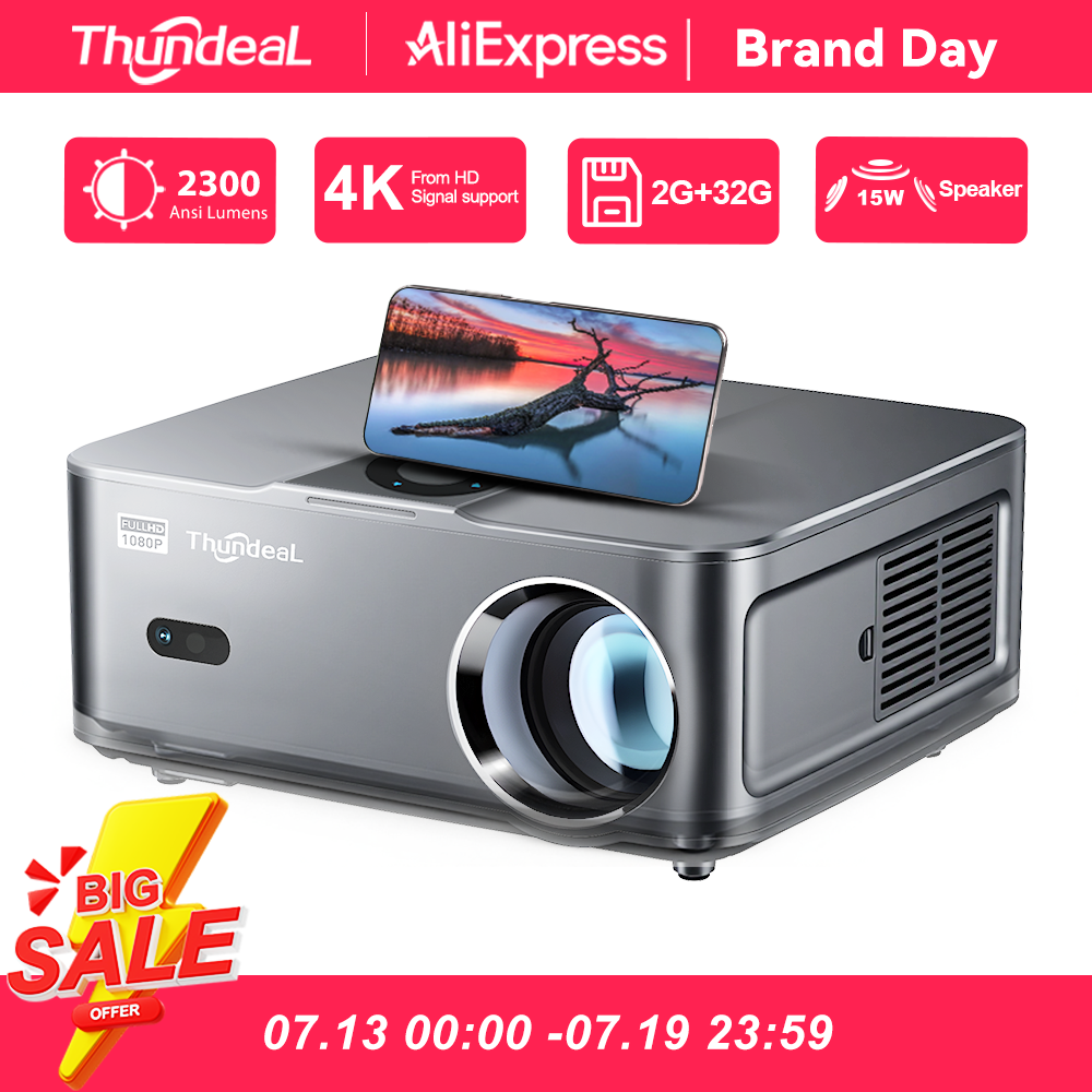 ThundeaL フル HD 1080P 4K プロジェクター TD98W ミニポータブル Android WiFi 2G 32G TD98 ミニビームプロジェクター 3D TV ホームシアターシネマ