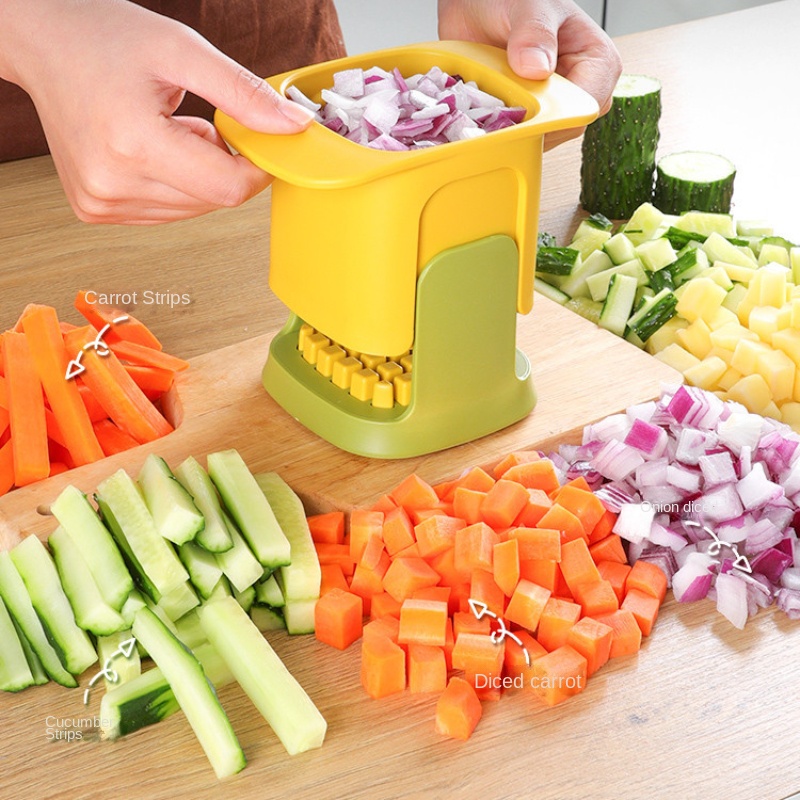 多機能野菜チョッパーフライドポテトカッター家庭用手圧力玉ねぎダイサーキュウリポテトスライサーキッチンツール