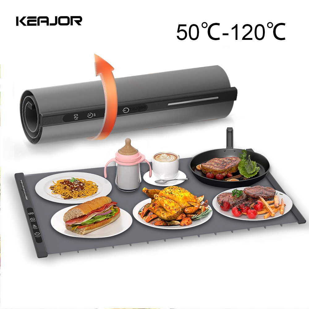 電気食品保温トレイシリコン折りたたみ食品ウォーマーマットヒーター高速加熱プレート食品ポータブルダイニングテーブルウォーマーマット