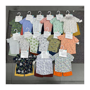 1～5歳用 新入荷 男の子用半袖シャツ＆ショートパンツ2点セット 歩き始めた男の子向け 人気夏用セット 2-in-1