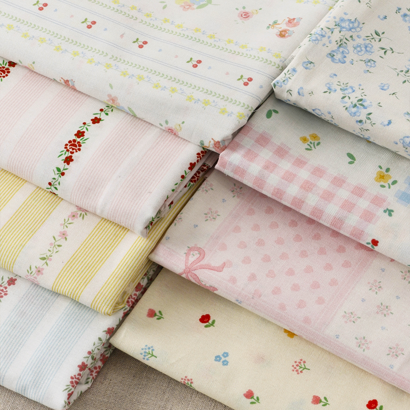 牧歌的な綿花柄生地ベビー服スカート服手作り DIY 純粋な綿