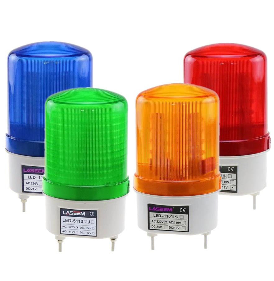 回転ロータリー LED ストロボアラームランプライトサイレン黄青赤緑 LED 警告灯音声なし 12V 24V 110V 220V