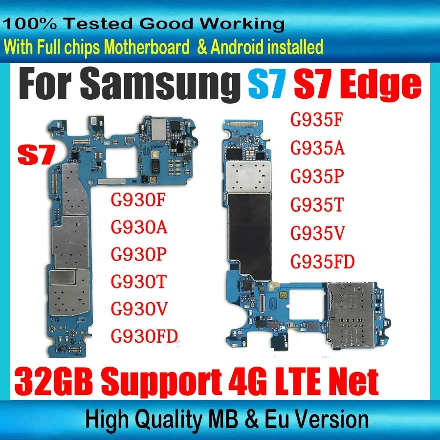 100% サムスンギャラクシー S7 G930F G930A G930P G930T G930V G930FD S7 エッジ G935F G935A G935P G935T G935V G935FD マザーボード用