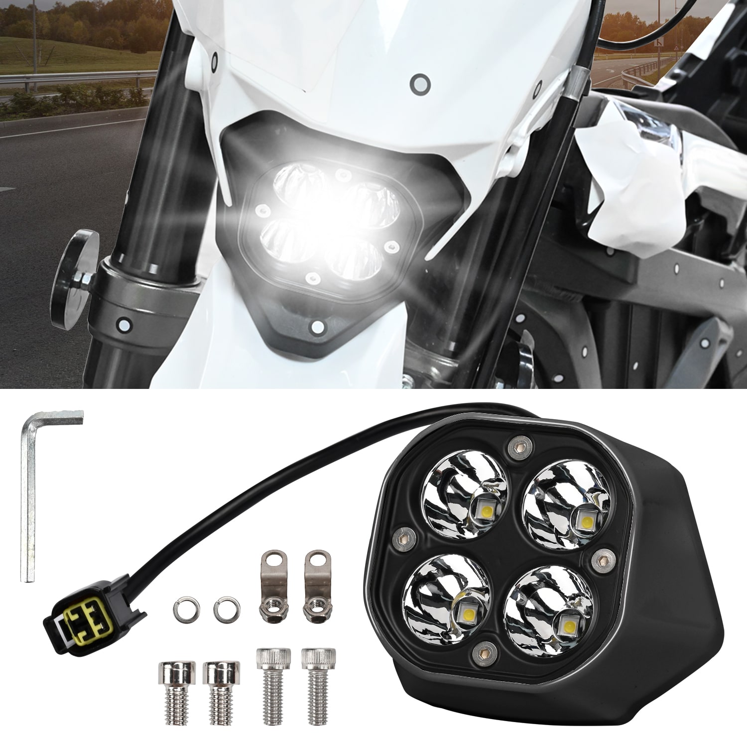 オートバイフロントヘッドライトカバー LED ライトランプキャップヘッドランプアセンブリ黒カバーサーロンウルトラ蜂 2022 アクセサリー