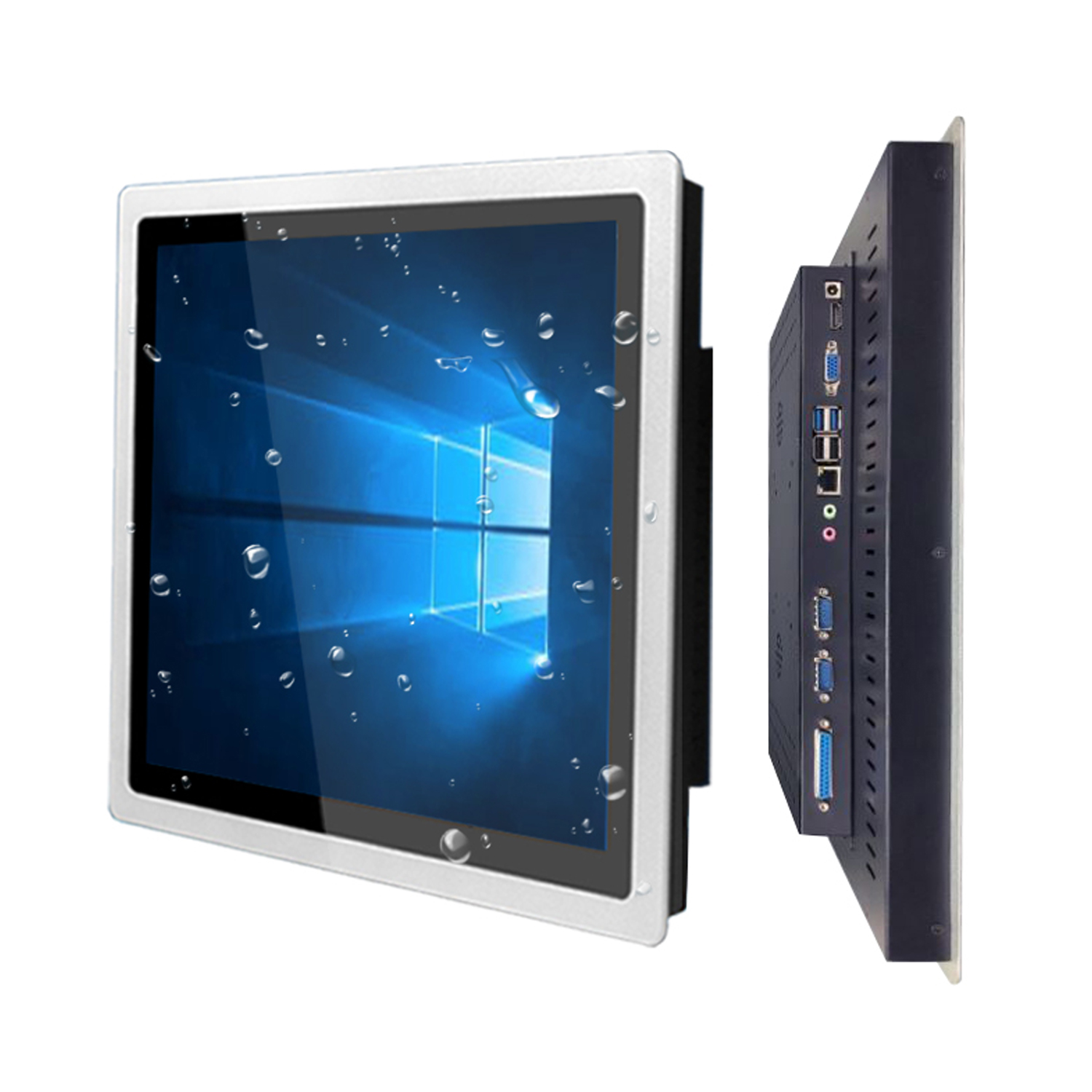 10 12 15 17 19 21 インチ産業用コンピュータオールインワンパネル PC 容量性タッチスクリーン Wifi RS232 Com Core i5-4300U Win10