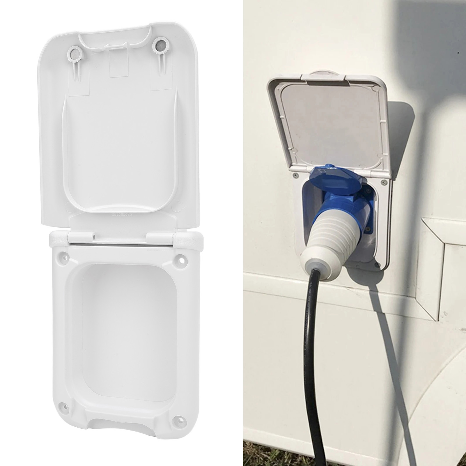 RV 電源コンセントボックス 防水蓋付き キャンピングカートレーラーキャンピングカー用外部コンセントボックス