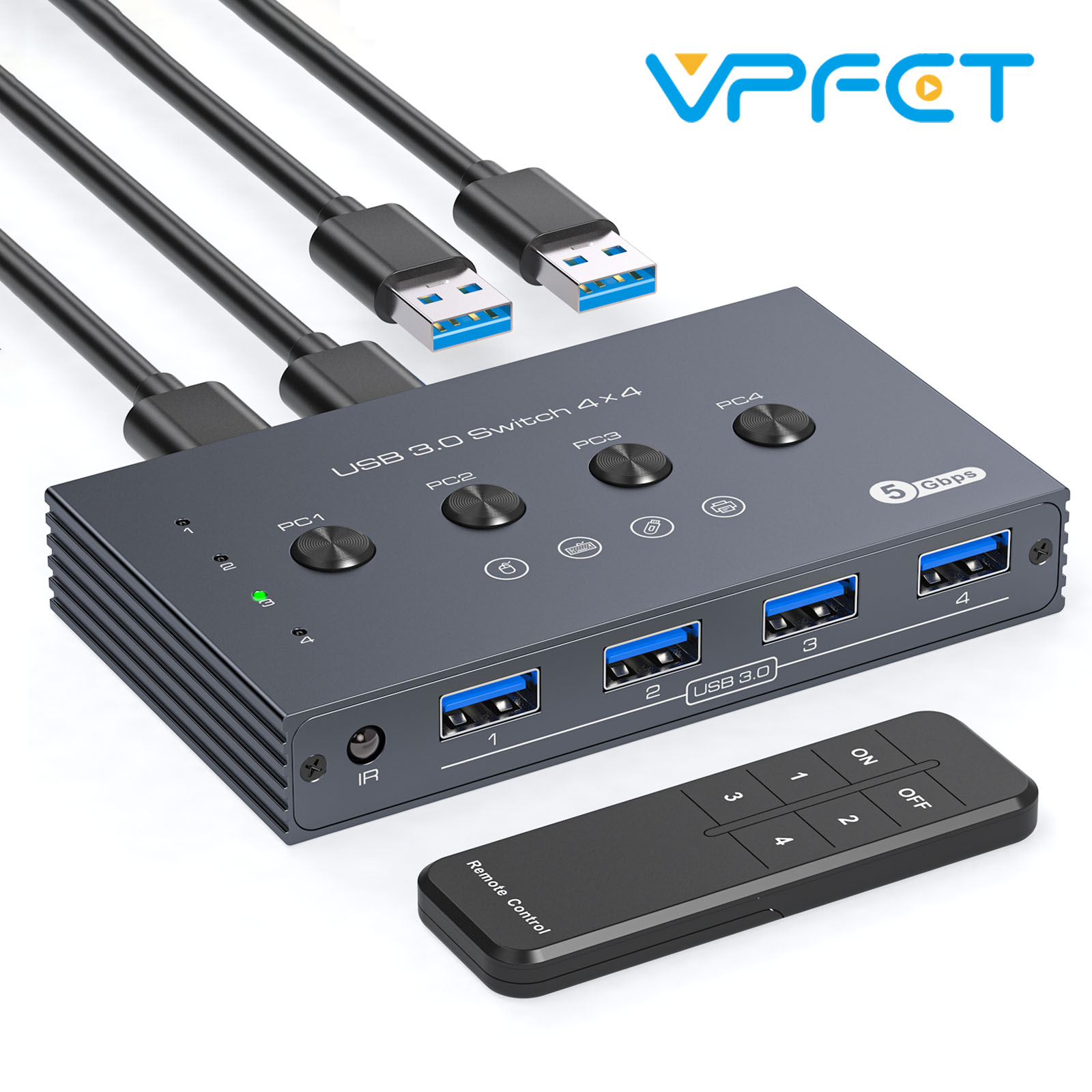 USB3.0 スイッチャー KVM 共有コントローラ アダプタ 5Gbps レート サポート パワーフリー操作 コンピュータ マウス キーボード USB デバイスに適合