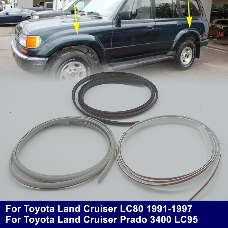 期待 1.5 メートルサイドフェンダーフレアホイールアーチゴムシールストリップトヨタランドクルーザー LC80 4500 1991-1997 プラド LC95 340